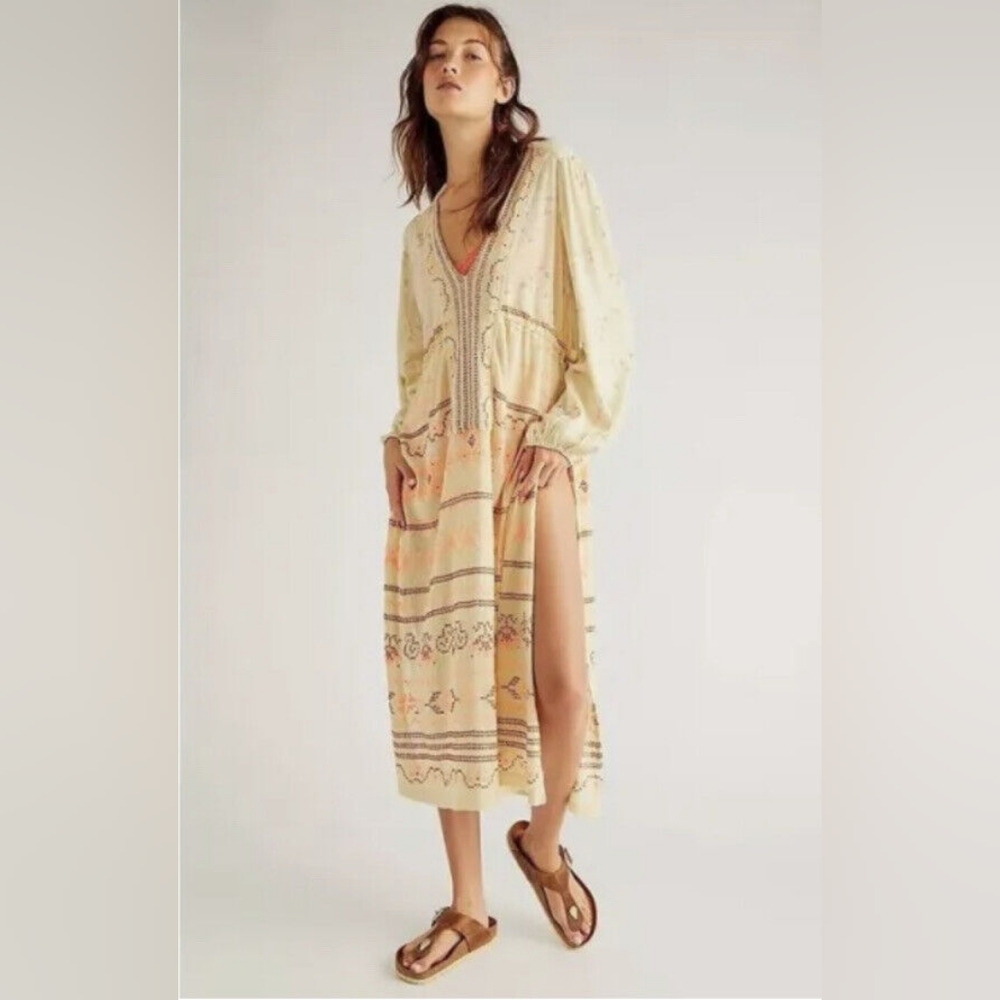 Free People long sleeve cover up, tunic, size small, cotton